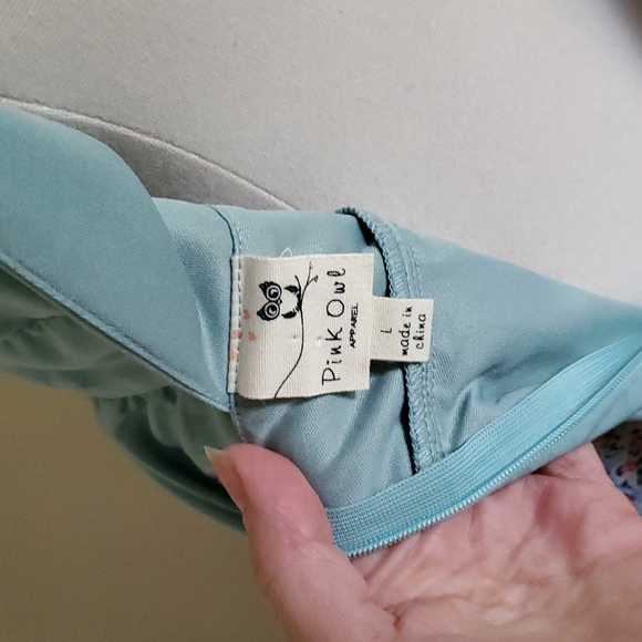 Pink Owl Robin's Egg Blue Floral Strappy Backless Sun Dress - Picture 11 of 14